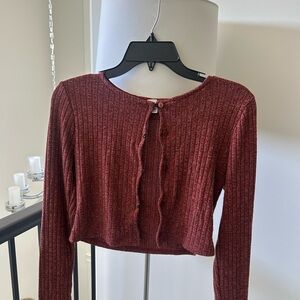 Women's Burgundy Cardigan
